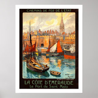Poster Saint Malo Vintage voyage