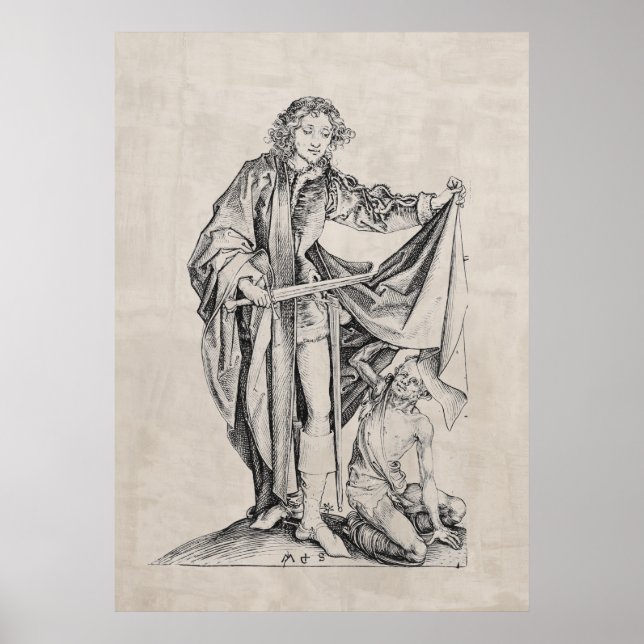 Poster Saint Martin avec un mendiant (Devant)