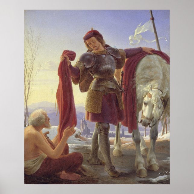 Poster Saint Martin et le mendiant, 1836 (Devant)