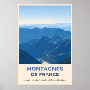 Poster Saint-Martin-Vésubie, France – Panoramic View
