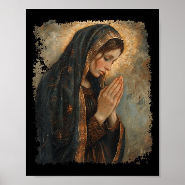 Poster Saint Mary Praying Mother Of Jesus  (Devant)