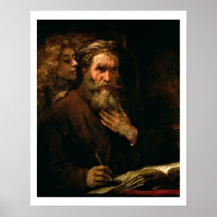 Poster Saint Matthieu et l'Ange, 1655-60 (huile sur toile