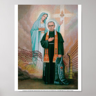 Poster Saint Maximilien Maria Kolbe, Martyr de la Charité