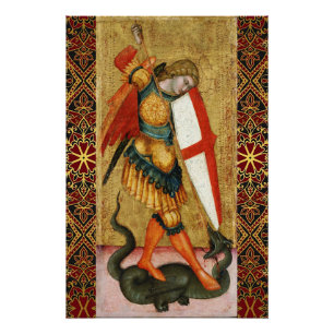 Poster Saint Michael Archangel et Dragon Sienese
