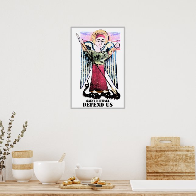 Poster Saint Michael Battre le Dragon (Cuisine)