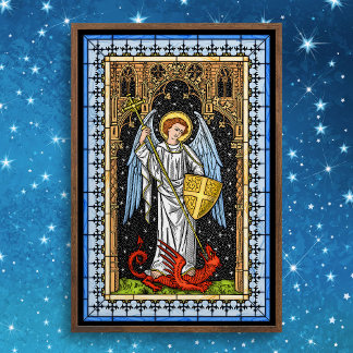 Poster Saint Michael combat l'affiche de la bête