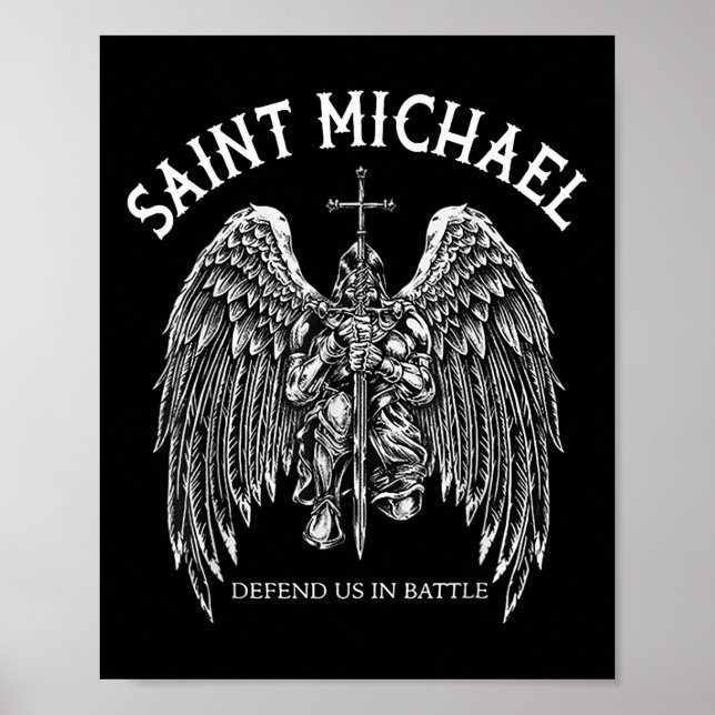 Poster Saint Michael Nous Défend En Bataille (Devant)