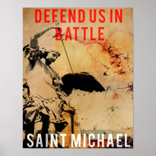 Poster Saint Michael - Nous défendre en bataille! -Affich