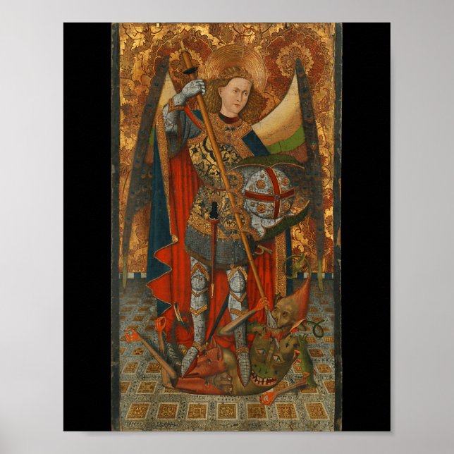 Poster Saint Michael The Archangel Defeating Satan Christ (Devant)