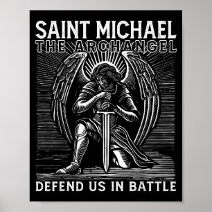 Poster Saint Michel catholique chrétien Saint Défendez-No