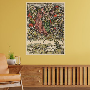 Poster Saint Michel combattant le Dragon par Albrecht Dür