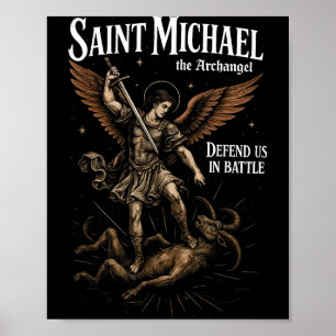 Poster Saint Michel Défendez-Nous Dans La Bataille Archan