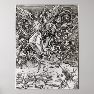 Poster Saint Michel et le Dragon, d'un latin