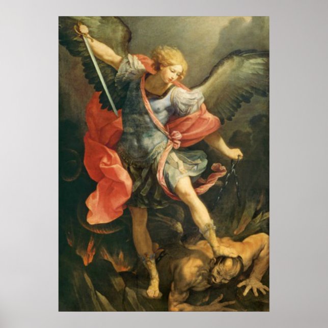 Poster Saint Michel l'Archange Ange catholique Religieux (Devant)