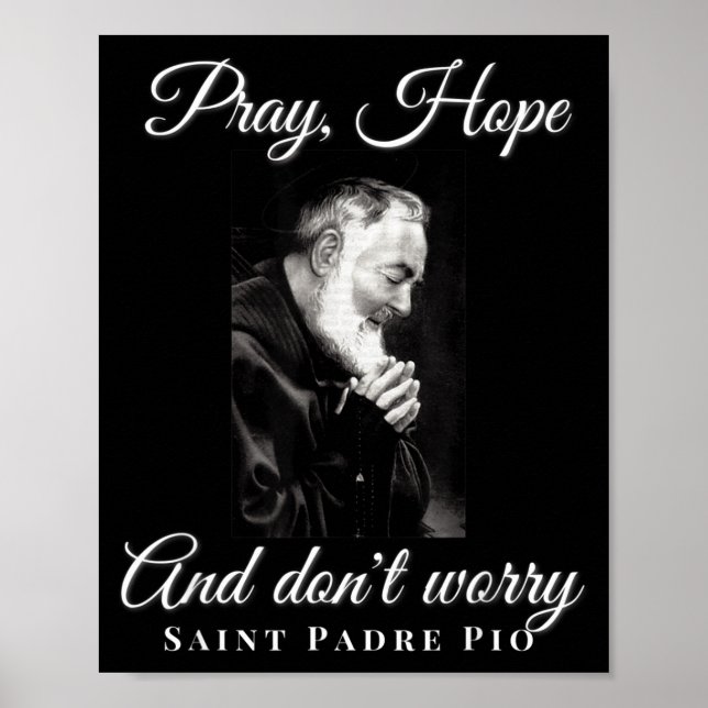 Poster Saint Padre O Pray Hope Dont Worry Catholic Christ (Devant)
