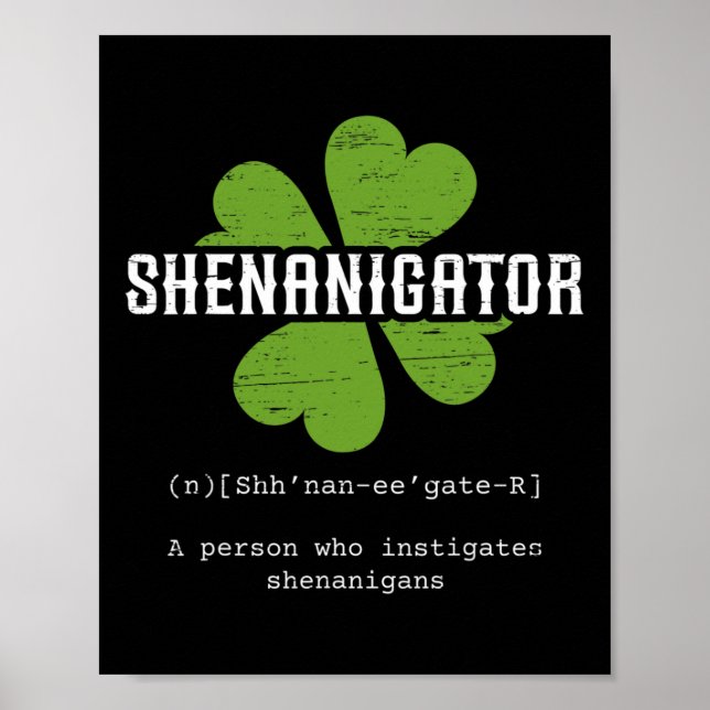 Poster Saint Patrick`s Day Shenanigator irlandais Lucky F (Devant)