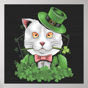 Poster Saint Patrick's Day Chat Fumer un tuyau