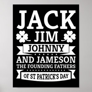 Poster Saint Patricks Day Drôle Jack Jim Johnny Jameson F