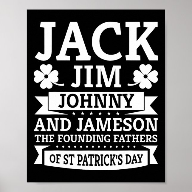 Poster Saint Patricks Day Drôle Jack Jim Johnny Jameson F (Devant)