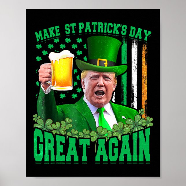 Poster Saint Patrick's Day Great again Funny Trump 3 (Devant)