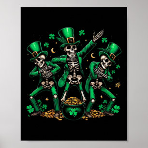 Poster Saint Patrick's Day Skeleton Dancing Shamrock 1