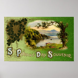 Poster Saint Patrick's Day Souvenir Paysage Vintage