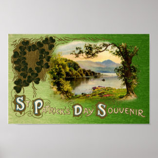 Poster Saint Patrick's Day Souvenir Paysage Vintage