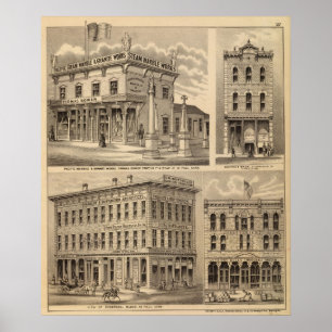Poster Saint Paul, Minneapolis, Minnesota Carte Lithograp