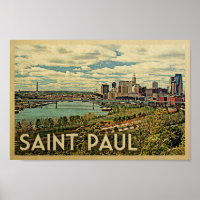 Poster Saint Paul Minnesota Skyline Imprimer