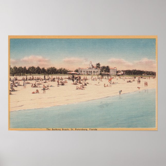 Poster Saint-Pétersbourg, FL - Vue du front de mer (Devant)