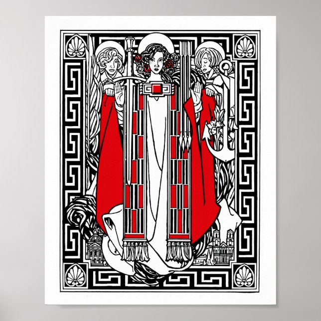 Poster Saint Philomène Accompagné par Angels (Devant)