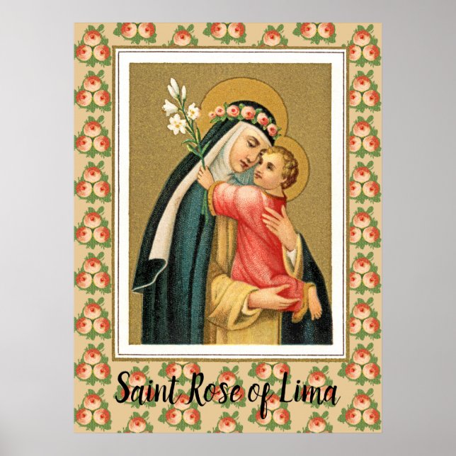 Poster Saint-Rose de Lima et de l'enfant du Christ (M 023 (Devant)