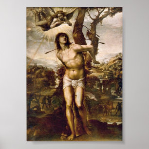 Poster Saint Sébastien et Madonna avec les saints par Il 