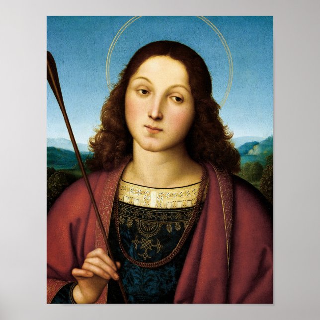 Poster Saint-Sébastien, San Sebastiano par Raphael (Devant)