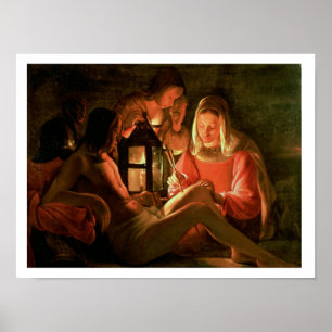 Poster Saint Sébastien soigné par la Sainte-Femme (huile 