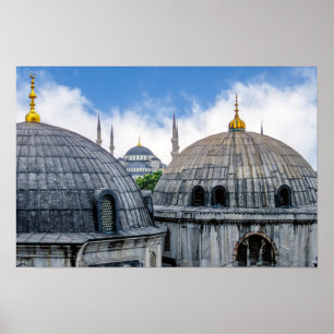 Poster Saint Sophie Cathedral and Blue Mosque - Istanbul