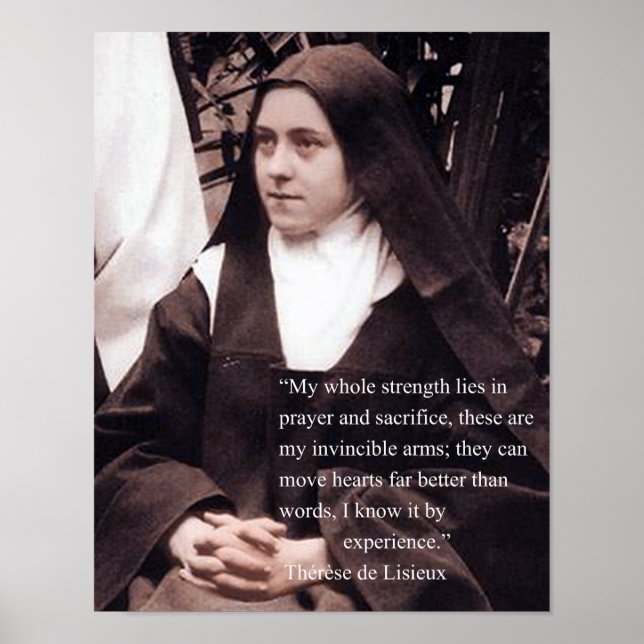 Poster Saint Thérèse sur la prière et le sacrifice. (Devant)