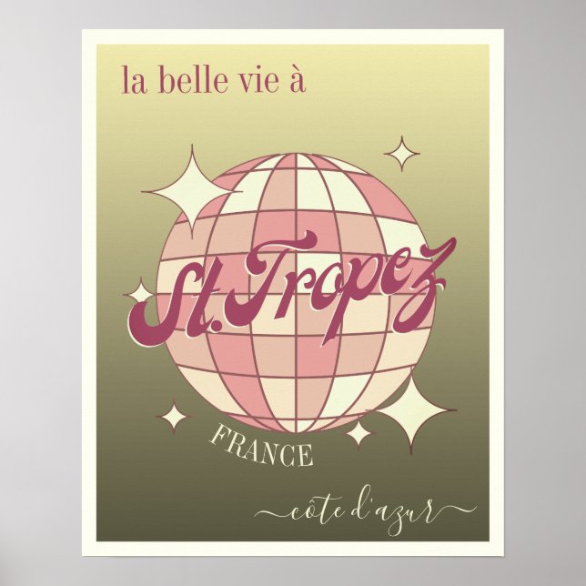 Poster Saint-Tropez France côte d'Azur (Devant)