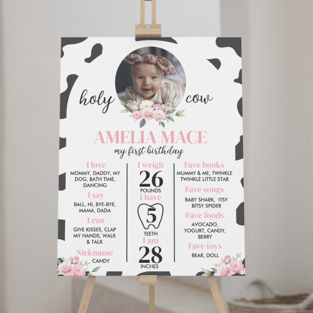 Poster Saint Vache Je suis un premier anniversaire Jalon  (Créateur téléchargé)