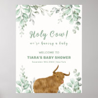 Saint-Vache Rustique Boho Baby shower de verdure B