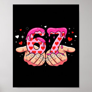 Poster Saint-Valentin 67 Cœurs Six Sept Mème Amour Mignon
