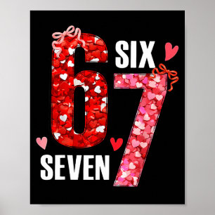 Poster Saint-Valentin 67 Six Seven Cœurs de Rose Arc Sain