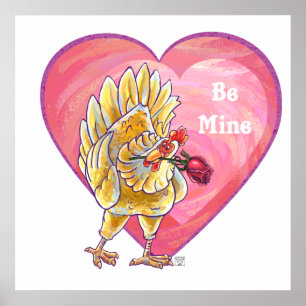 Poster Saint-Valentin au poulet