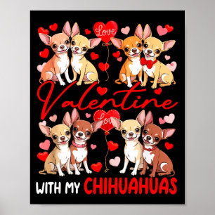 Poster Saint-Valentin avec mon couple de Chihuahuas Costu