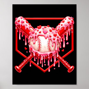 Poster Saint-Valentin Baseball Garçons Crème Glacée Goutt