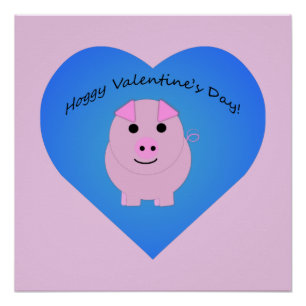 Poster Saint-Valentin Cochon Mignon