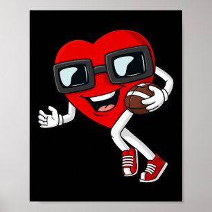 Poster Saint Valentin Coeur Courir Avec Un Garçon De Foot