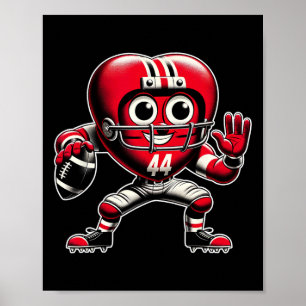 Poster Saint Valentin Coeur Rétro Football Quarterck