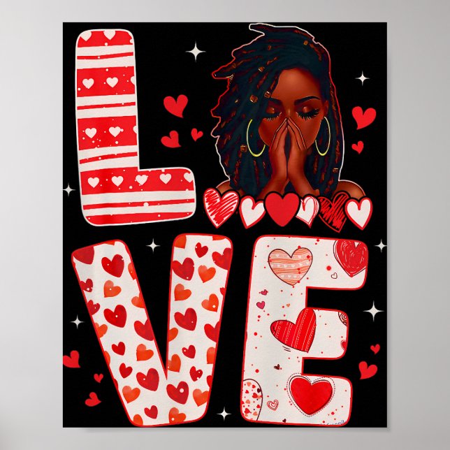 Poster Saint Valentin Costume afro-américain noir (Devant)
