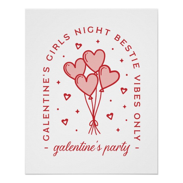 Poster Saint-Valentin de Galentine bestie coquette (Devant)